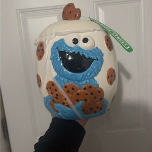 Sesame Street Cookie Monster Cookie Jar - Blue and White